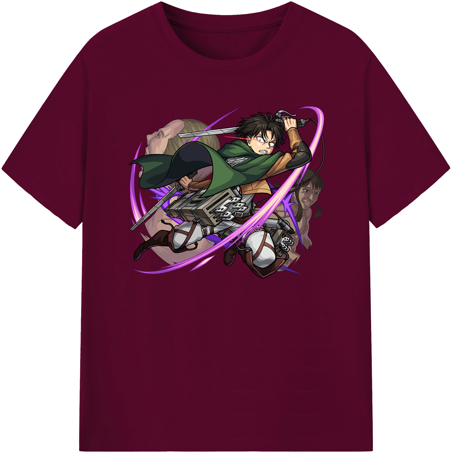 （画像用） 進撃の巨人 リヴァイ·アッカーマン Attack on Titan Levi Ackerman レディースカジュアルプリントTシャツ（綿100％）